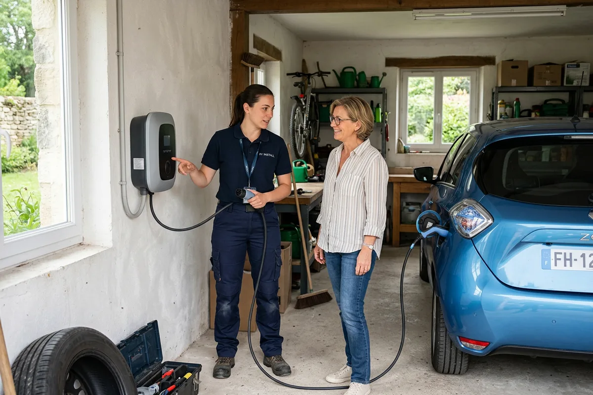 Explication et accompagnement pour l'installation d'une borne de recharge à Bains